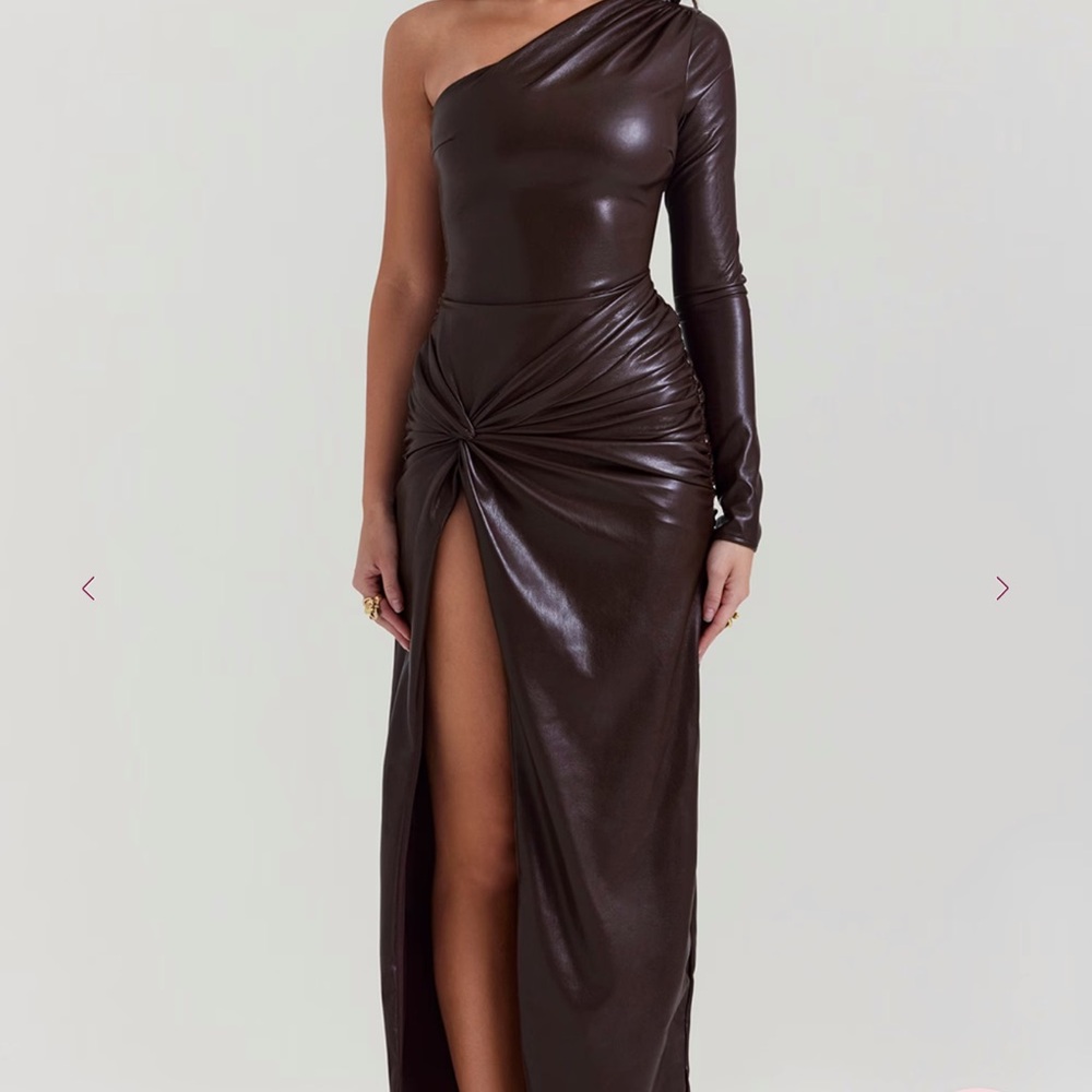 House of CB One-Shoulder Chocolate Octavia Dress